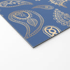 Classic blue and gold paisley Welcome Mat Gallery Image 2