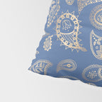 Classic blue and gold paisley Pillow Sham Gallery Image 4
