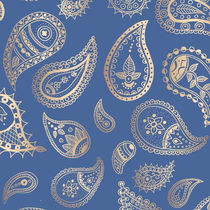 Classic blue and gold paisley Coffee Mug Gallery Image 2