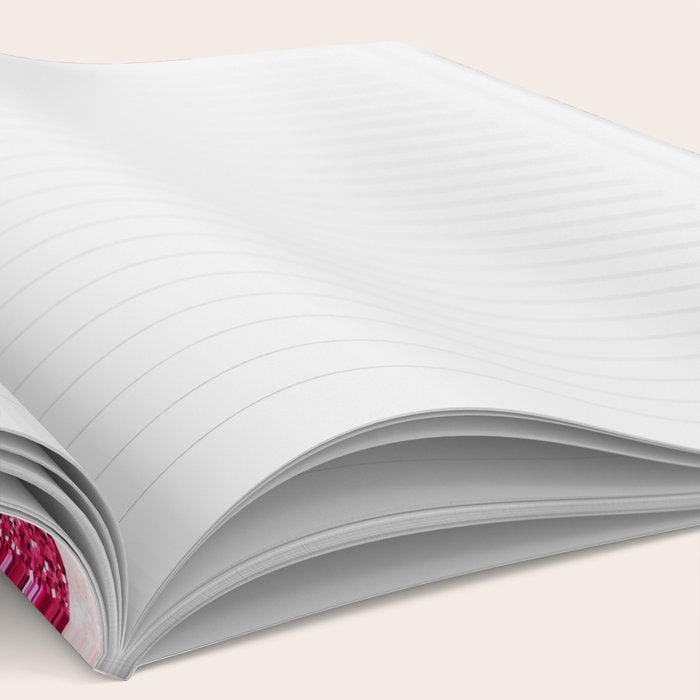 Pink Glitter Checkered Print in Cream Notebook Gallery Image 2