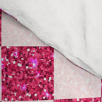 Pink Glitter Checkered Print in Cream Comforter Gallery Image 4