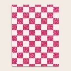 Pink Glitter Checkered Print in Cream Notebook Gallery Image 4
