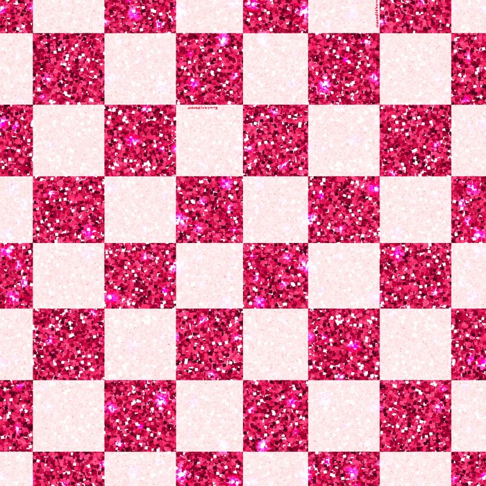 Pink Glitter Checkered Print in Cream Coffee Mug Gallery Image 2