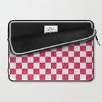 Pink Glitter Checkered Print in Cream Laptop Sleeve Gallery Image 2