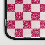 Pink Glitter Checkered Print in Cream Laptop Sleeve Gallery Image 3