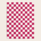 Pink Glitter Checkered Print in Cream Poster Gallery Image 4