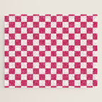 Pink Glitter Checkered Print in Cream Jigsaw Puzzle Gallery Image 1