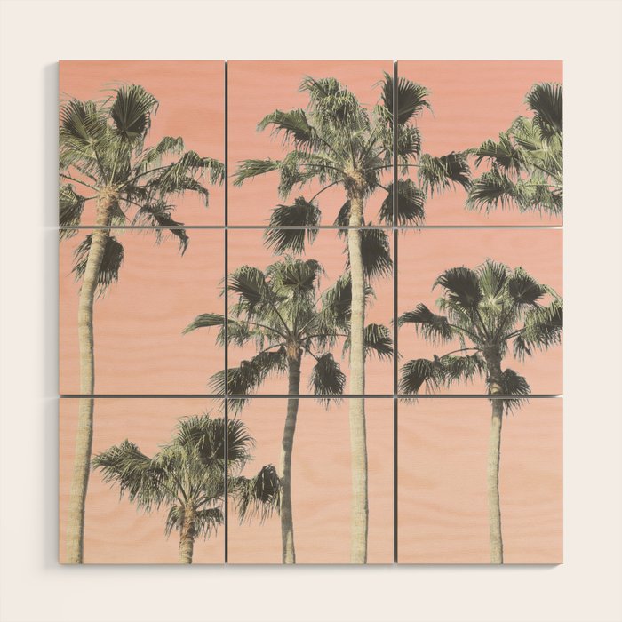 Blush Palms Wood Wall Art Gallery Image 1