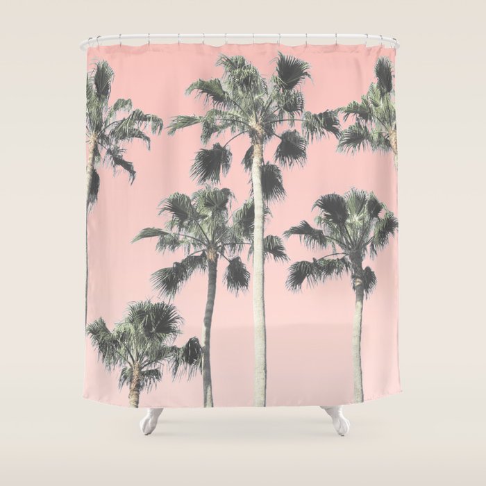 Blush Palms Shower Curtain Gallery Image 1