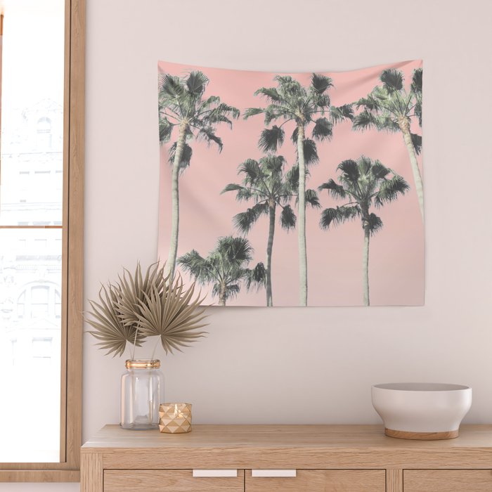 Blush Palms Wall Tapestry Gallery Image 2