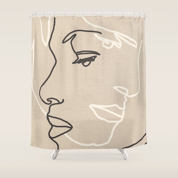 Abstract Face 16 Shower Curtain Gallery Image 1
