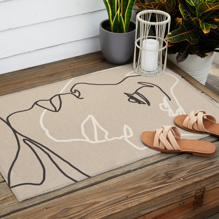 Abstract Face 16 Outdoor Rug Gallery Image 2