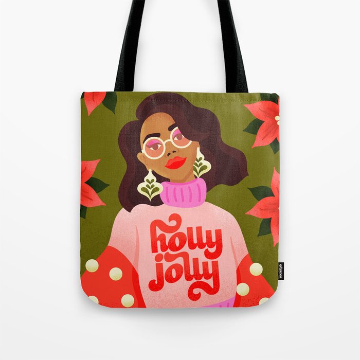 Holly Jolly Holiday Sweater Tote Bag Gallery Image 1