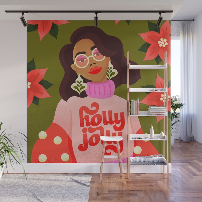 Holly Jolly Holiday Sweater Wall Mural Gallery Image 1