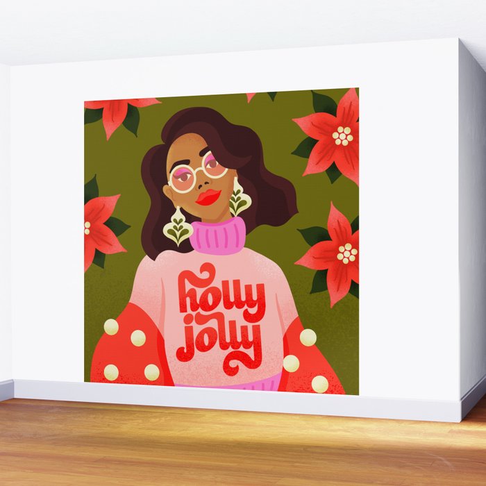 Holly Jolly Holiday Sweater Wall Mural Gallery Image 2
