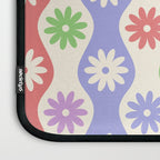 Retro Wavy Stripes with Colorful Flowers Laptop Sleeve Gallery Image 3