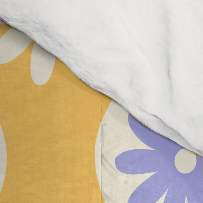 Retro Wavy Stripes with Colorful Flowers Comforter Gallery Image 4