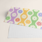 Retro Wavy Stripes with Colorful Flowers Wrapping Paper Gallery Image 2