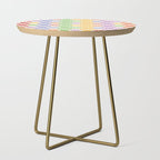 Retro Wavy Stripes with Colorful Flowers Side Table Gallery Image 1