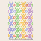 Retro Wavy Stripes with Colorful Flowers Cutting Board Gallery Image 1