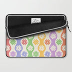 Retro Wavy Stripes with Colorful Flowers Laptop Sleeve Gallery Image 2