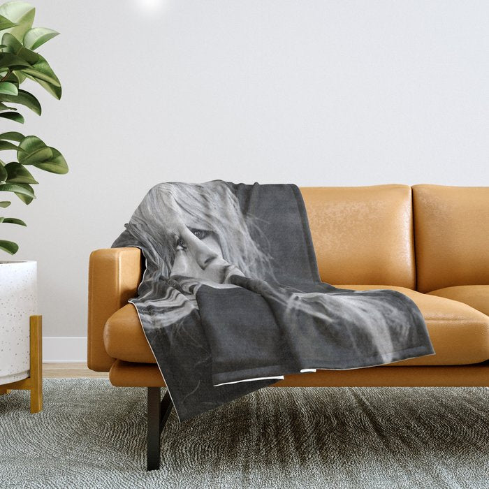Brigitte Bardot Retro Vintage Art Throw Blanket Gallery Image 1