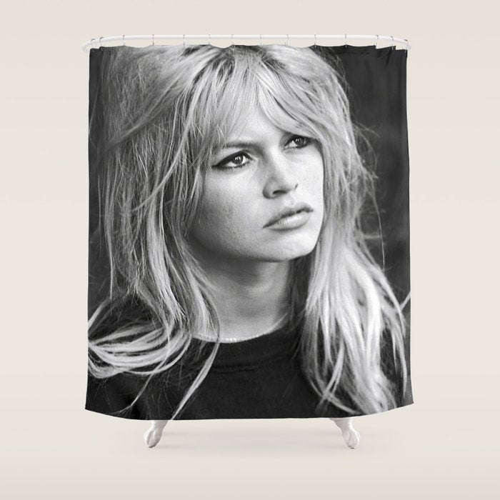 Brigitte Bardot Retro Vintage Art Shower Curtain Gallery Image 1