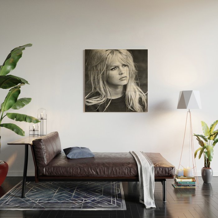 Brigitte Bardot Retro Vintage Art Wood Wall Art Gallery Image 2