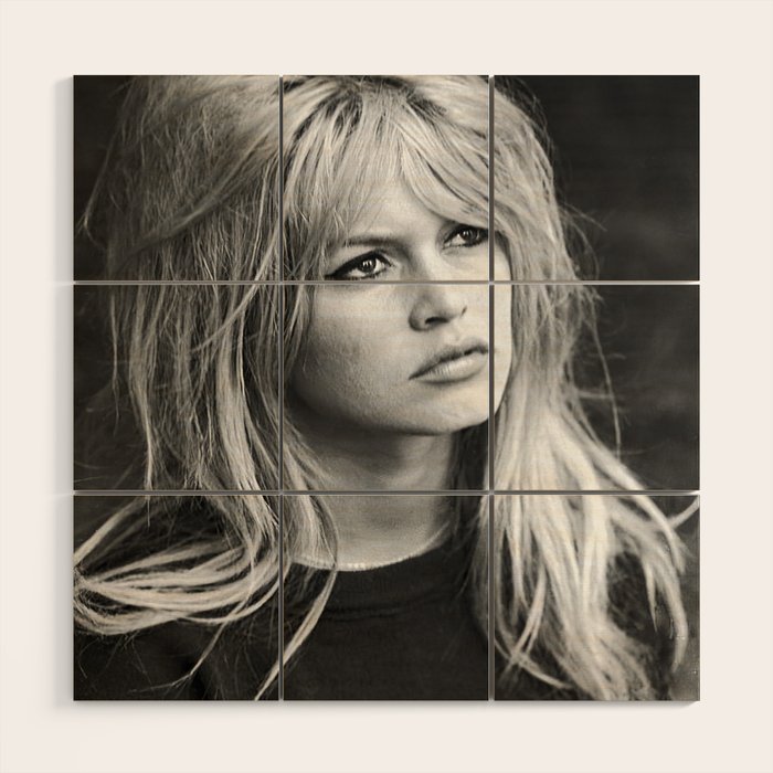 Brigitte Bardot Retro Vintage Art Wood Wall Art Gallery Image 1