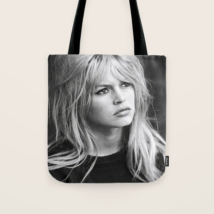 Brigitte Bardot Retro Vintage Art Tote Bag Gallery Image 1
