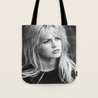 Brigitte Bardot Retro Vintage Art Tote Bag Gallery Image 1