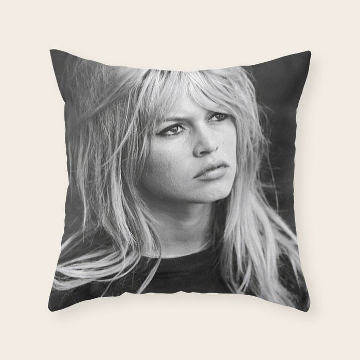 Brigitte Bardot Retro Vintage Art Throw Pillow Gallery Image 6