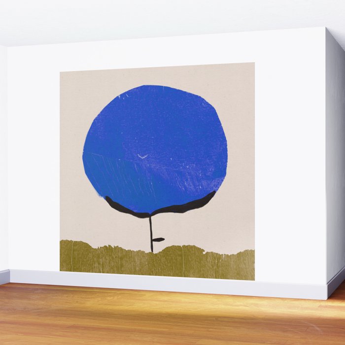 Blue Flower Wall Mural Gallery Image 2