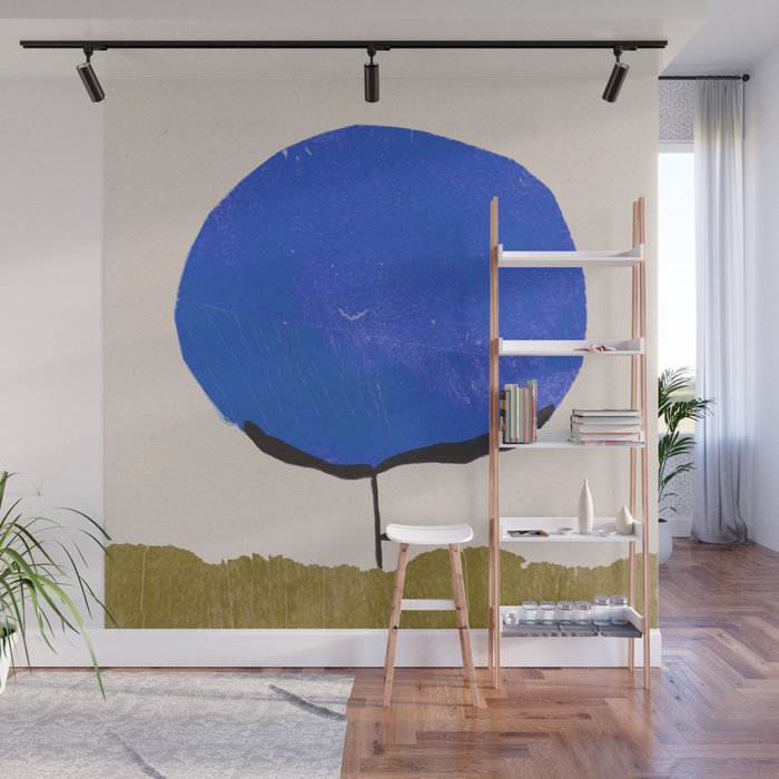 Blue Flower Wall Mural Gallery Image 1