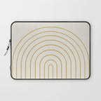 Minimal Arch XXXVI Creme and Orange Modern Geometric Lines Laptop Sleeve Gallery Image 1