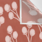 Cotton Stems Botanical Pattern in Pale Blush Pink and Red Soil Rust Wall Tapestry Gallery Image 3