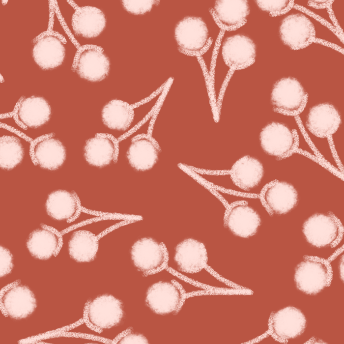 Cotton Stems Botanical Pattern in Pale Blush Pink and Red Soil Rust Coffee Mug Gallery Image 2