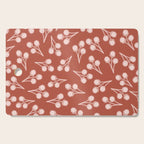 Cotton Stems Botanical Pattern in Pale Blush Pink and Red Soil Rust Cutting Board Gallery Image 1