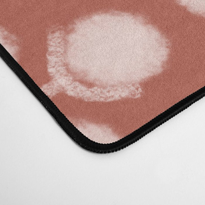 Cotton Stems Botanical Pattern in Pale Blush Pink and Red Soil Rust Desk Mat Gallery Image 4