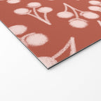 Cotton Stems Botanical Pattern in Pale Blush Pink and Red Soil Rust Welcome Mat Gallery Image 2