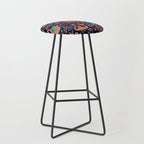 Dragons and Flowers Dark Purple Stool Gallery Image 1