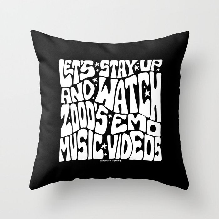 2000's Emo Music Video Throw Pillow Gallery Image 6