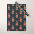 Book stack with a ball Wrapping Paper Gallery Image 1