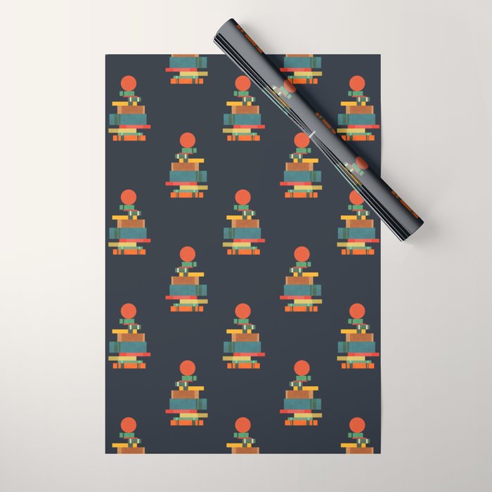 Book stack with a ball Wrapping Paper Gallery Image 1
