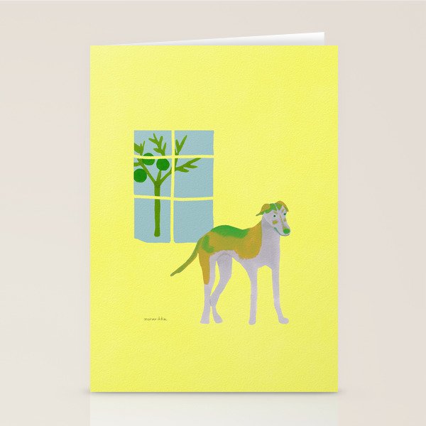 Dog in a Room - Green and Yellow Stationery Card Gallery Image 2