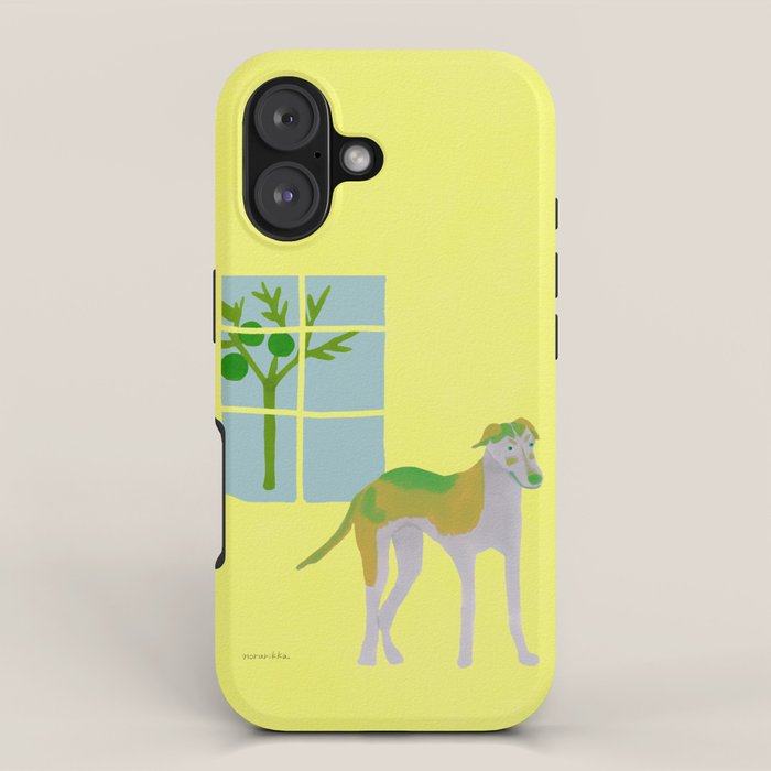 Dog in a Room - Green and Yellow iPhone Case Gallery Image 1