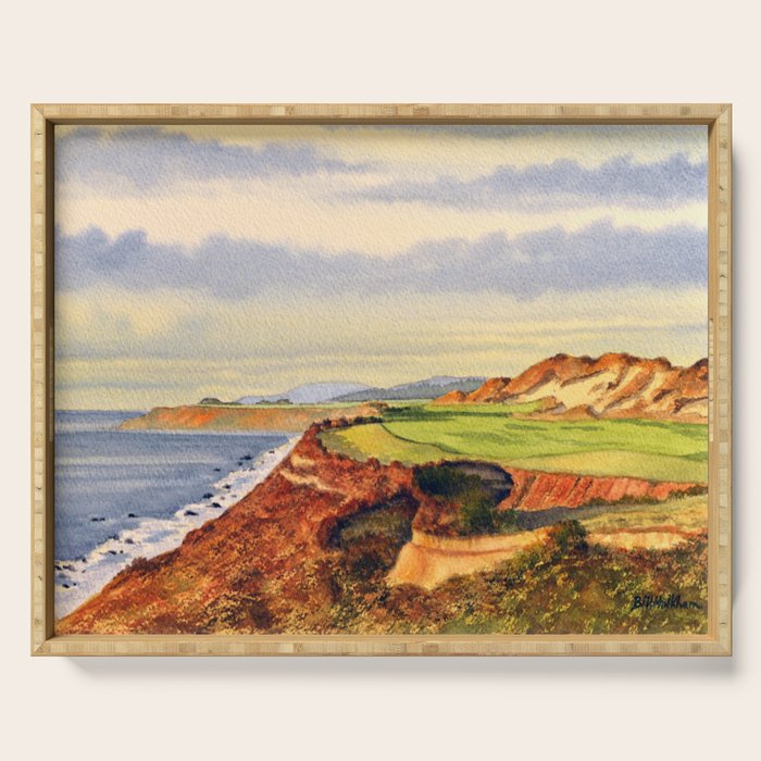 Pacific Dunes - On Bandon Dunes - Golf Course 13th Hole Serving Tray Gallery Image 1