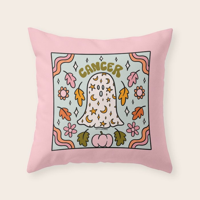 Cancer Ghost Throw Pillow Gallery Image 1