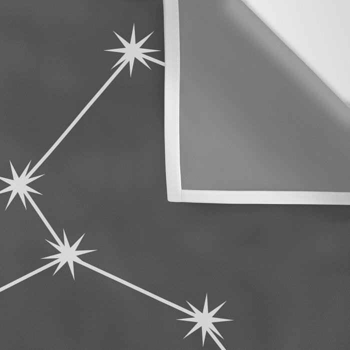 Leo Zodiac Star Constellation Line Art Grey Wall Tapestry Gallery Image 3