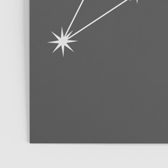 Leo Zodiac Star Constellation Line Art Grey Poster Gallery Image 3